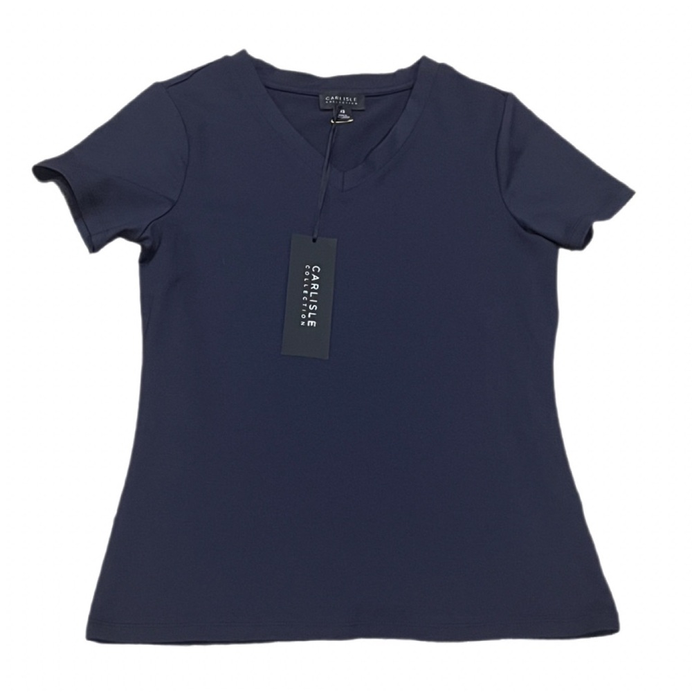 Carlisle Paradigm-Nvy V-Neck Short Sleeve Tee, NWT